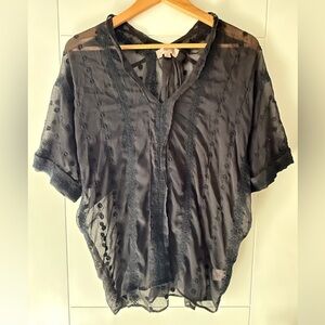 Philosophy Black Sheer Blouse